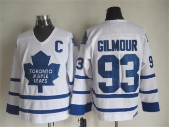 Vintage Toronto Maple Leafs #93 GILMOUR stitched White-Blue Hockey Jersey Throwback Edition