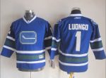 Vintage Vancouver Canucks #1 Roberto Luongo Stitched Blue Hockey Jersey Throwback Edition