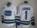 Vintage Vancouver Canucks #1 Roberto Luongo Stitched White Hockey Jersey Throwback Edition