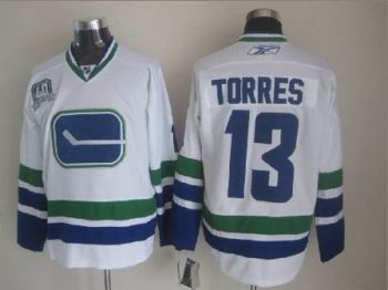 Vintage Vancouver Canucks #13 Raffi Torres Stitched White Hockey Jersey Throwback Edition
