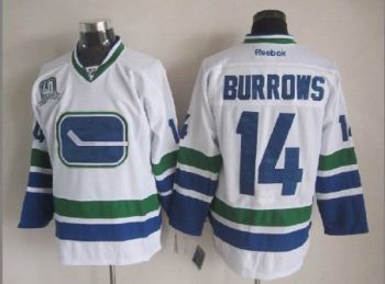 Vintage Vancouver Canucks #14 Alexandre Burrows Stitched White Hockey Jersey Throwback Edition (3)