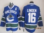 Vintage Vancouver Canucks #16 Trevor Linden Stitched Blue Hockey Jersey Throwback Edition