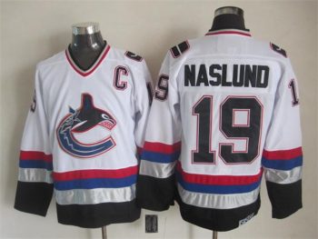 Vintage Vancouver Canucks #19 Markus Naslund Stitched White Hockey Jersey Throwback Edition