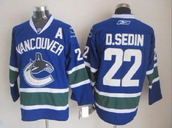 Vintage Vancouver Canucks #22 Daniel Sedin Stitched Blue Hockey Jersey Throwback Edition (2)