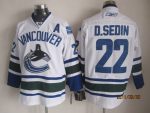 Vintage Vancouver Canucks #22 Daniel Sedin Stitched White Hockey Jersey Throwback Edition (2)