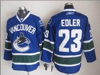 Vintage Vancouver Canucks #23 Alexander Edler Stitched Blue Hockey Jersey Throwback Edition (2)