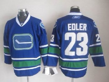 Vintage Vancouver Canucks #23 Alexander Edler Stitched Blue Hockey Jersey Throwback Edition