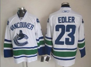 Vintage Vancouver Canucks #23 Alexander Edler Stitched White Hockey Jersey Throwback Edition (2)