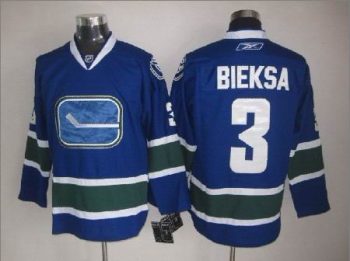 Vintage Vancouver Canucks #3 Kevin Bieksa Stitched Blue Hockey Jersey Throwback Edition (2)