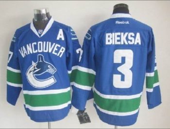 Vintage Vancouver Canucks #3 Kevin Bieksa Stitched Blue Hockey Jersey Throwback Edition