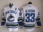 Vintage Vancouver Canucks #33 Henrik Sedin Stitched White Hockey Jersey Throwback Edition
