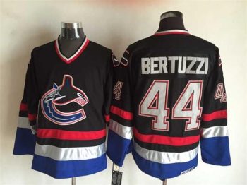Vintage Vancouver Canucks #44 Todd Bertuzzi Stitched Black Hockey Jersey Throwback Edition