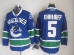 Vintage Vancouver Canucks #5 Christian Ehrhoff Stitched Blue Hockey Jersey Throwback Edition (2)