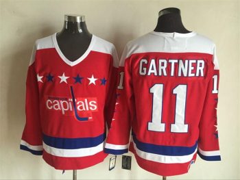 Vintage Washington Capitals #11 Mike Gartner Stitched Red Hockey Jersey Throwback Edition