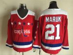 Vintage Washington Capitals #21 Dennis Maruk Stitched Red Hockey Jersey Throwback Edition