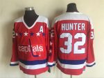 Vintage Washington Capitals #32 Dale Hunter Stitched Red Hockey Jersey Throwback Edition