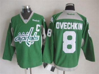 Vintage Washington Capitals #8 Alex Ovechkin Stitched Green Hockey Jersey Throwback Edition