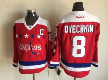 Vintage Washington Capitals #8 Alex Ovechkin Stitched Red Hockey Jersey Throwback Edition (2)