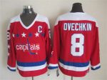 Vintage Washington Capitals #8 Alex Ovechkin Stitched Red Hockey Jersey Throwback Edition (3)