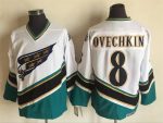 Vintage Washington Capitals #8 Alex Ovechkin Stitched White Hockey Jersey Throwback Edition