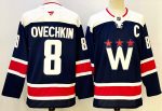 Washington Capitals #8 Ovechkin Navy stitched hockey jersey