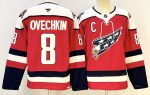 Washington Capitals #8 Ovechkin Red stitched hockey jersey