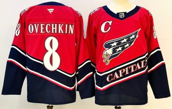 Washington Capitals #8 Ovechkin Red stitched hockey jersey (2)