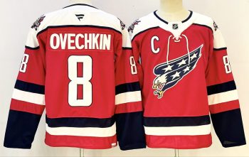 Washington Capitals #8 Ovechkin Red stitched hockey jersey