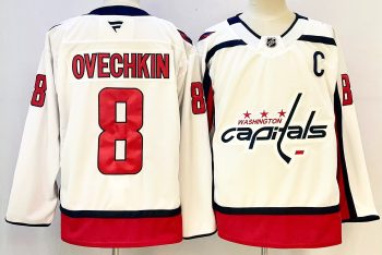 Washington Capitals #8 Ovechkin White stitched hockey jersey (2)