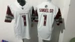 Washington Commanders 1 Curtis Samuel Sr White & Maroon Stitched Jersey