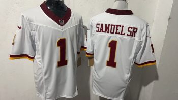 Washington Commanders 1 Curtis Samuel Sr White Stitched Jersey