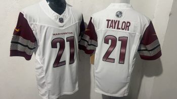 Washington Commanders 21 Sean Taylor White & Maroon Stitched Jersey