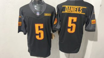 Washington Commanders 5 Jayden Daniels Black Stitched Jersey