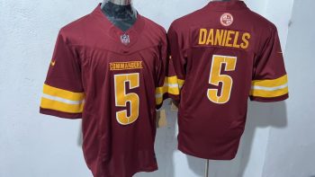 Washington Commanders 5 Jayden Daniels Maroon Stitched Jersey