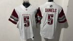Washington Commanders 5 Jayden Daniels White & Maroon Stitched Jersey