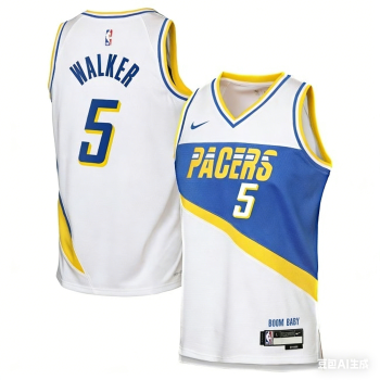 Youth Indiana Pacers #5 Jarace Walker White 2025-26 City Edition Swingman